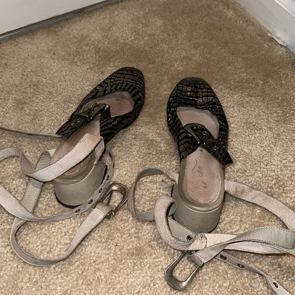 Free People Lace up Mules